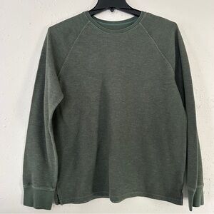 Goodfellow Green Waffle Crewneck Long Sleeve T-Shirt Casual Comfy Large